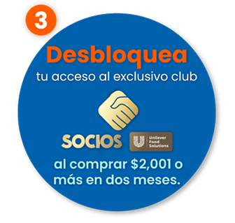 Paso 3: Desbloquea tu acceso al exclusivo club Socios al comprar $2,001 o más en dos meses.